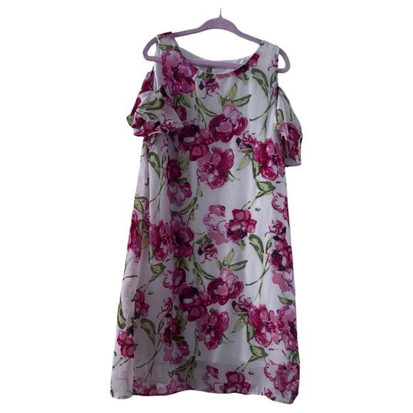 CRB Floral Cold Shoulder Dress - Size 8 - Wedding - Picture 1 of 4